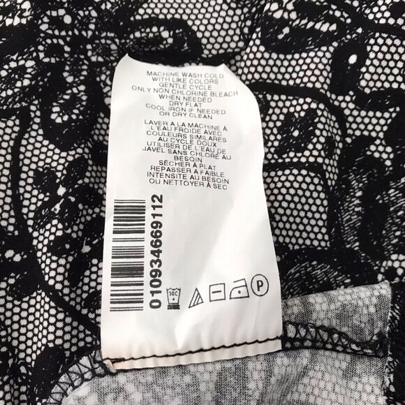 Motherhood Maternity Dress Size Small Black Grey Floral Short Cap Sleeves Midi - Picture 12 of 12